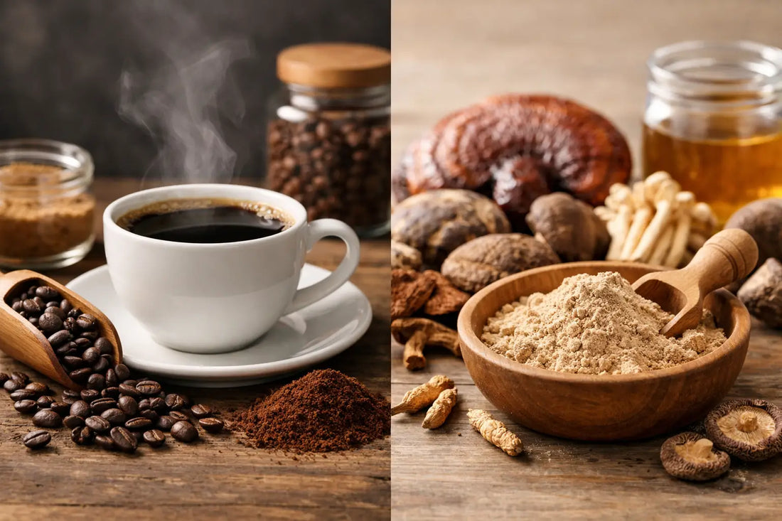 Functional Coffee vs Mushroom Powder Compared